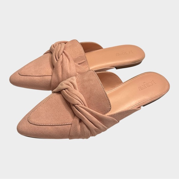 J. CREW Blush Suede Pointed Toe Mules Size 9.5 - Picture 2 of 5